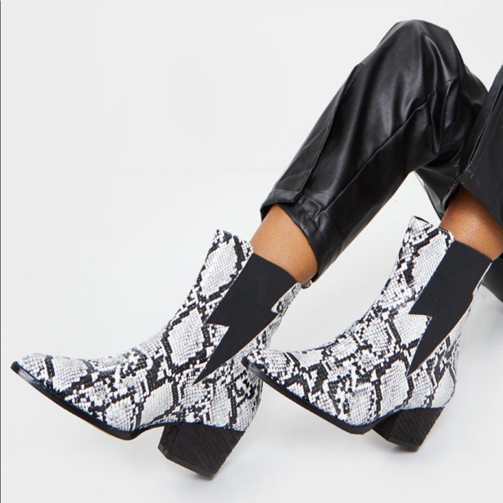Western snakeskin booties